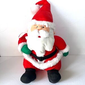 Vintage 1993 Stuffins Nylon Stuffed Santa.